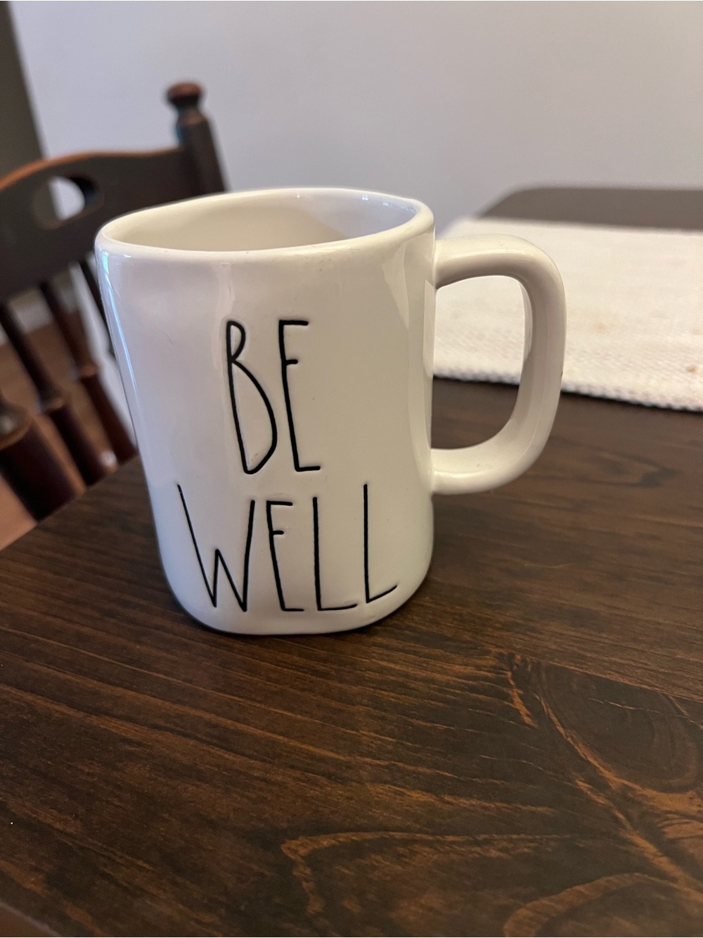 Rae Dunn White 'Be Well' Ceramic Coffee Mug - Inspirational Home Dining Cup